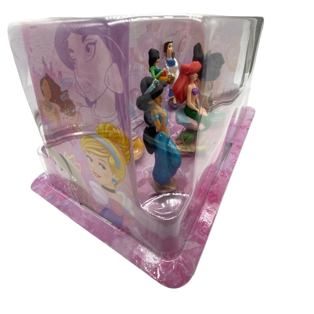 Disney Princess 6 Figurine Set Ariel Jasmine Belle Mulan Rapunzel Pocahontas NEW - Picture 4 of 5
